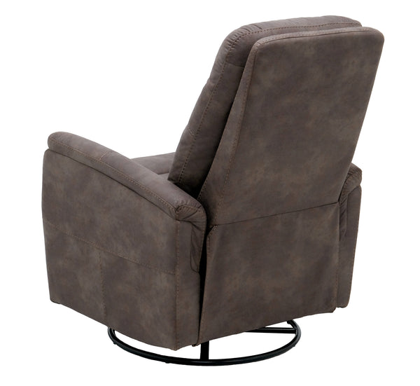 English Elm Wallace & Bay - Brown Swivel Gliding Recliner in Tawny Brown Fabric — Contemporary Comfort, Easy-Care, Space-Smart Design B361P384415