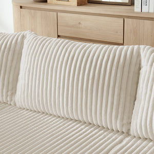 English Elm Compact Modular Sectional Corduroy Sofa High Density Foam Fill for Small Space Living Beige W487P411611