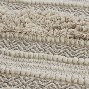 English Elm Woven Textured Stripe Bath Rug 22X58" - Artisan Boho Comfort, Non-Skid Backing, Easy Care Design B035129317-GIGA