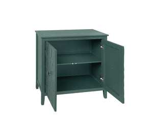 English Elm Geometric Diamond Embossed Sideboard Cabinet Matte Vintage Mdf Entryway Storage Green W688P364740