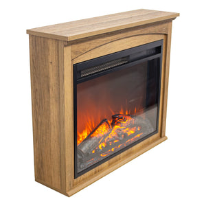 English Elm 26 Inch Slim Electric Fireplace Insert with Log Set Realistic Flame and Remote Timer W1769P345278