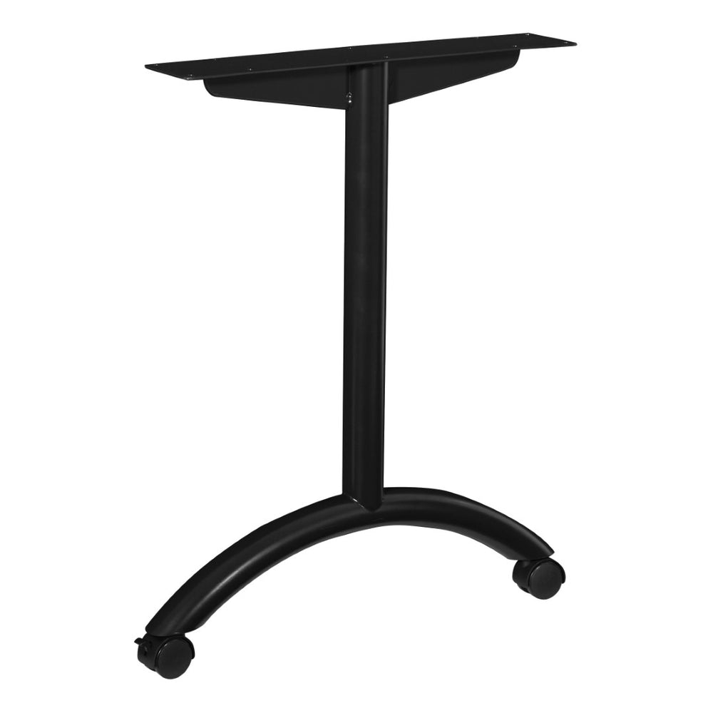 OSP Home Furnishings T-arc Welded Steel Furniture Legs with Casters for Benches and Custom Worktables W/Casters 28H-Black LTC-B