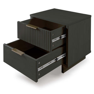 English Elm Granville 18" Charcoal Gray Nightstand - Modern 2-Drawer Storage With Gold Accents And Style! B365P398522