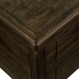 English Elm Solid Wood Rectangle Coffee Table With Antique Finish, 4 Drawers, Rivet Legs - Rustic Charm For Living Room W1202P176740-GIGA