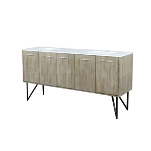 English Elm Rustic Acacia Double Bath Vanity 72" W X 20" D With Durable Cultured Marble Top & Ample Storage Options B2731P259708-GIGA