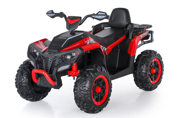English Elm Kids Electric Atv Two Seat 24v Four Wheel Drive Ride on with Spring Suspension Eva Tires Red W1620P271405