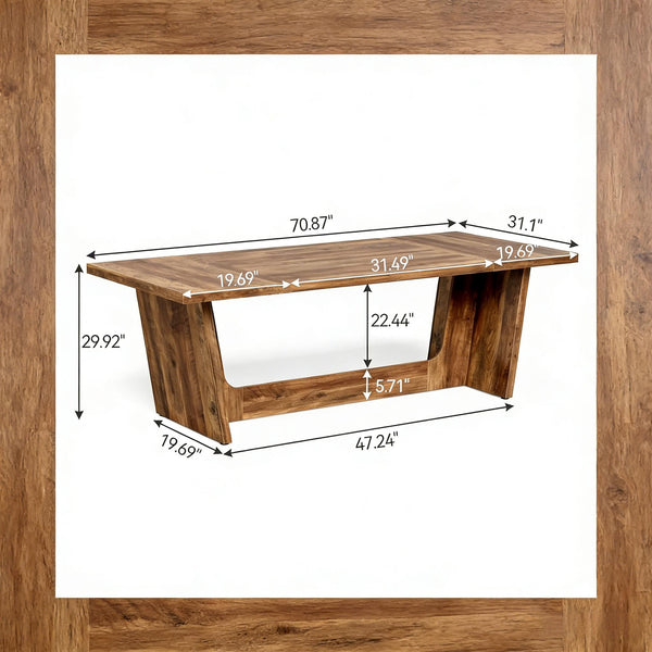 English Elm Industrial Executive Wood Desk with Rustic Brown Veneer for Home Office Workspaces T3971P451536