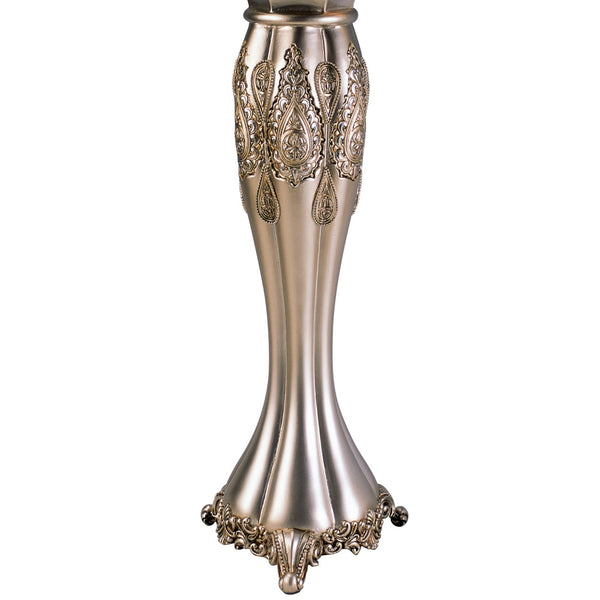 English Elm 12" Polyresin Candleholders Paisley Silver Lacquer Ornate Pair for Mantel Display B072116535