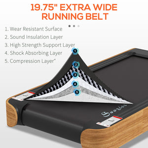 English Elm Soozier Walking Pad Treadmill with Bluetooth Speaker and Wood Grain Finish for Home Office W2225P217047