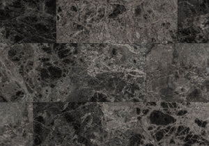 English Elm Dining 3-Piece Grey Marble Bistro Set – 30" Round Compact Kitchen Table with Cushioned Black Metal Chairs B2710P219177