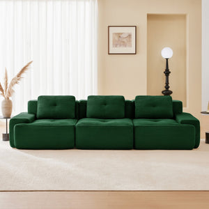English Elm 117" Modern Modular Sectional Sofa – Oversized 3-Seater In Soft Corduroy, No Assembly, Ergonomic Comfort! W714S01485