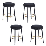 Christopher Knight Home® - Noble House - - 24.75'' Modern Counter Stools Set Of 4,Black Counter Stools With Iron Frame,Sponge Cushion,Footrest,Suitable For Kitchen/Bedroom/Dining Room.