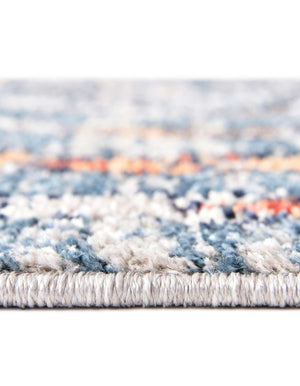 Unique Loom Aramis Aras Machine Made Tribal Rug Blue, Ivory/Navy Blue/Rust Red/Terracotta/Light Brown 7' 1" x 7' 1"