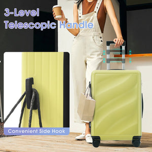 English Elm Luggage Set Three Piece Hard Shell Abs Suitcases with Spinner Wheels Tsa Lock Travel Tea Green N730P304620G