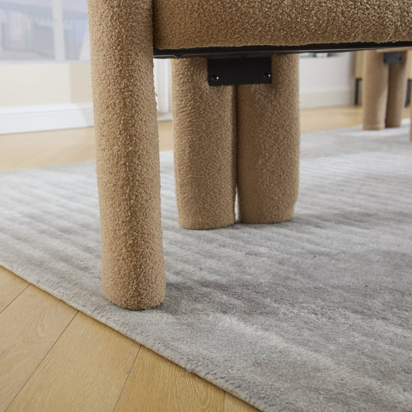 English Elm Contemporary Velvet Upholstered Barrel Accent Chair Set of 2 with Foam Seat, Steel Frame, Plush Upholstery Camel Teddy W395P224766