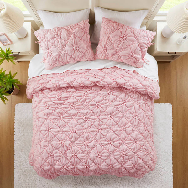 English Elm 3PCS King Comforter Set with Plush Microfiber Fill, Oversized 102"x88" Comforter and Shams Pink 16.93 L x 12.99 W x 7.87 H B035P366524