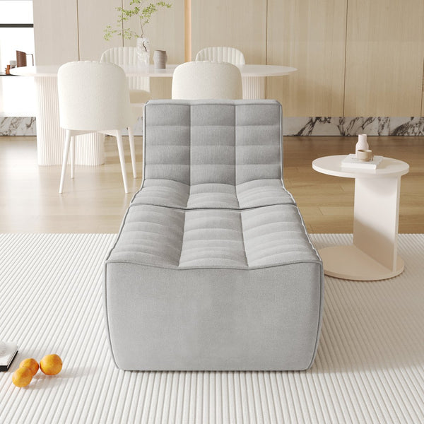 English Elm Caterpillar Classic Floor Sofa - Cozy Light Gray Chenille Single-Seater For Stylish Relaxation B341P321112