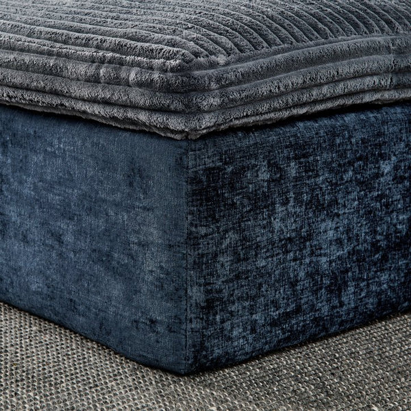 English Elm 142" Cloud Sectional Sofa with 52" Chaise U-Shaped Modular Deep Seat Plush Chenille No Assembly Blue W1117S00237