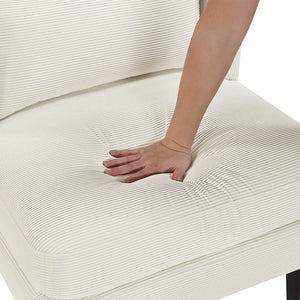English Elm Modern Corduroy Accent Chair with Lumbar Pillow, Upholstered Seat, Stylish Living Room Centerpiece Beige 42 L x 28.5 W x 13.5 H B011P287470