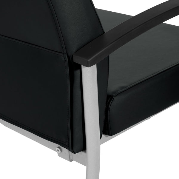 OSP Home Furnishings Healthcare Guest Chair with Steel Frame and Cleanable Upholstery for Waiting Rooms 55099S-R107