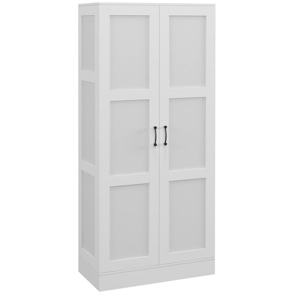 English Elm Homcom 71" Tall Storage Cabinet With Adjustable Shelves, Soft-Close Doors, Modern White Design W2225P229415