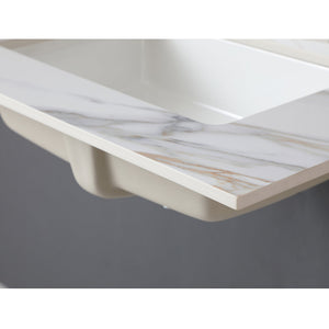 English Elm 31 Inch Carrara Marble Vanity Top With Undermount Sink & 4" Backsplash - Elegant, Durable, Eco-Friendly! W2699P192440