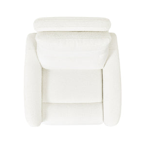 English Elm Jennifer Taylor Home - Bloomy Plush Power Recliner Chair in Chiffon White Bouclé — High-Back, Sherpa Comfort, USB-Nap Friendly B2719P238500