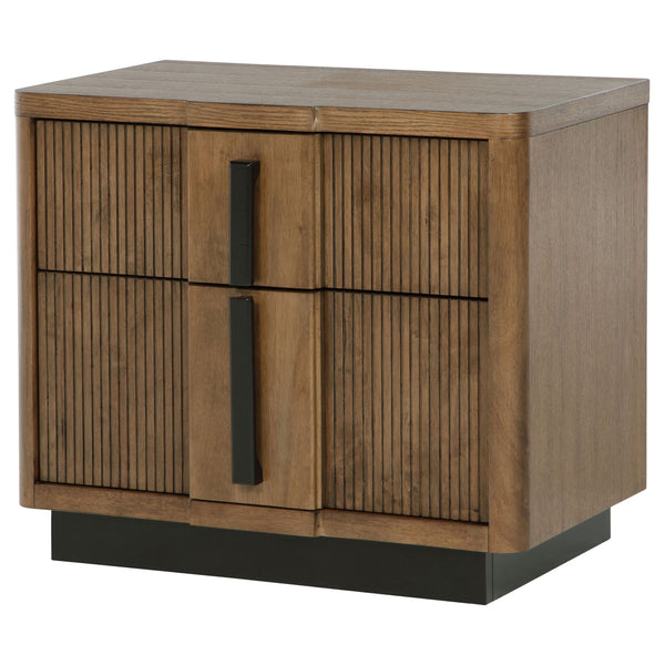 English Elm Moraga Fluted Ash Veneer Nightstand with Two Drawers for Modern Bedrooms B062P451801