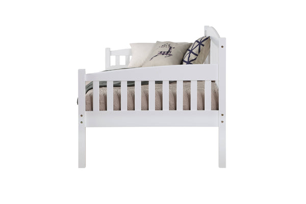 English Elm Caryn White Twin Daybed - Mission Style Slatted Panel, 13-Slat System, No Box Spring Needed, 330lb Capacity B2726S00336