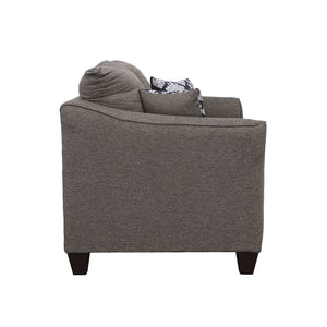 English Elm Tatum Upholstered Loveseat with Flared Arms Welt Trim and Warm Wood Legs B062P357785