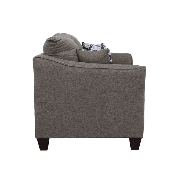 English Elm Tatum Upholstered Loveseat with Flared Arms Welt Trim and Warm Wood Legs B062P357785