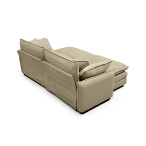 English Elm Two-Seater Theater Sofa With Ottoman – Retro-Inspired Tan Corduroy Comfort For Small Spaces! W714S00711-GIGA