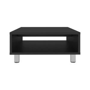 English Elm Coffee Table Burley Modern Black Engineered Wood with Open Lower Shelf & Sturdy Metallic Legs for Style and Storage B092P245913