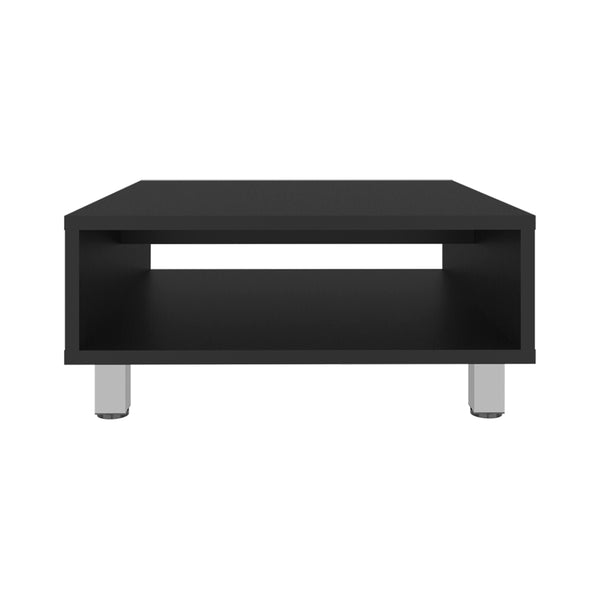 English Elm Coffee Table Burley Modern Black Engineered Wood with Open Lower Shelf & Sturdy Metallic Legs for Style and Storage B092P245913