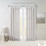 Madison Park Emilia Transitional Twist Tab Lined Window Curtain Panel MP40-6328 Silver