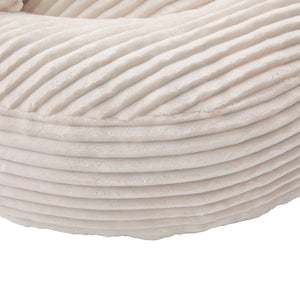 English Elm Bean Bag Sofa Oversized Corduroy Floor Lounge Chair with Armrests Pillows Foam Fill Beige W395P426811