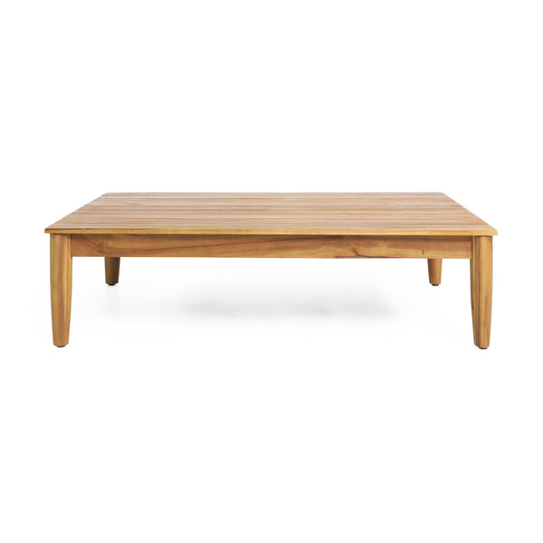 English Elm Gavin Outdoor Acacia Wood Coffee Table Low Profile Slatted Top for Lounge Seating 67309.00
