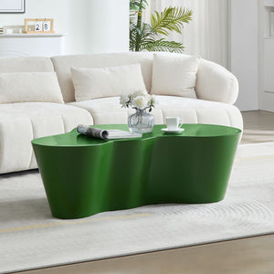 English Elm 50 Inch Sculptural Fiberglass Coffee Table Ready to Use Focal Point for Modern Living Rooms Green W876P452391