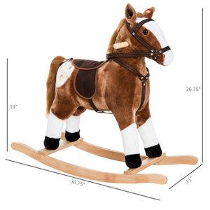 English Elm Qaba Plush Rocking Pony for Toddlers with Sound Effects and Padded Saddle Playroom Fun W2225P217966