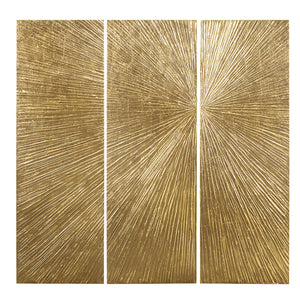 Madison Park Signature Sunburst Glam/Luxury Hand Painted Triptych 3-piece Dimensional Resin Wall Art Set MPS95B-0040 Gold