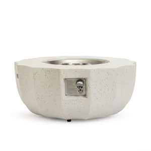 English Elm 36" Round Propane Fire Pit Table 50000 Btu Mgo Stone Finish Outdoor Patio Deck W853P277119