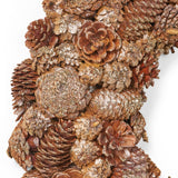 Christopher Knight Home® - Noble House - 18.5" Pine Cone and Glitter Unlit Artificial Christmas Wreath