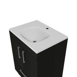 English Elm Othello Single Bathroom Vanity with Four Leg Base Double Door Cabinet Storage B128S00217