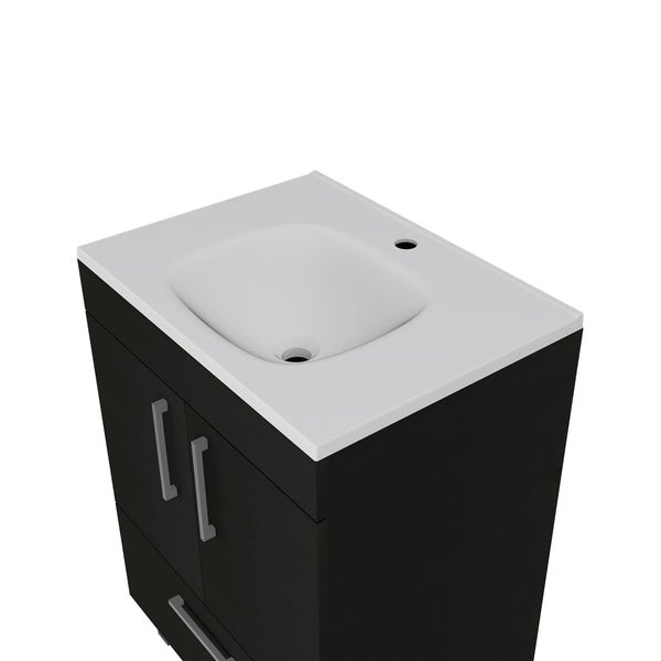 English Elm Othello Single Bathroom Vanity with Four Leg Base Double Door Cabinet Storage B128S00217