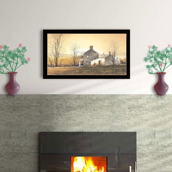 English Elm "rising Early" John Rossini Framed Art Print Matte Black Wood for Modern Living Spaces B06788626