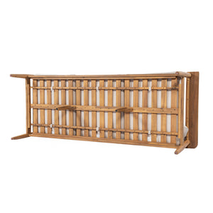 English Elm Terassi Solid Acacia Wood Patio Sofa with Teak Finish and Beige Cushioned Seating N775P370352T