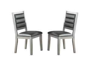 English Elm Contemporary Elegant Tufted Cushion Back Dining Chairs Set of 2 Faux Leather Plush Seat Silverwood B011P233652