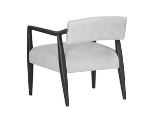 Sunpan Keagan Lounge Chair - Luxurious 100% Buffalo Leather with Elegant Wood Frame for Ultimate Comfort Saloon Light Grey Leather