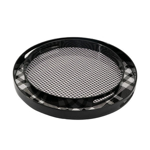 English Elm 2 Piece Nesting Round Trays Bold Plaid Print Mdf Home Organization Set B056P412607
