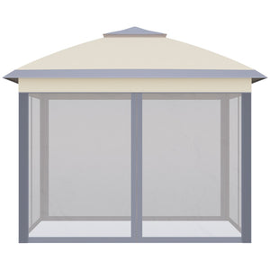 English Elm Outsunny 11' X 11' Instant Pop Up Canopy Tent With Netting & Carry Bag For Outdoor Shade & Comfort W2225P200596-GIGA